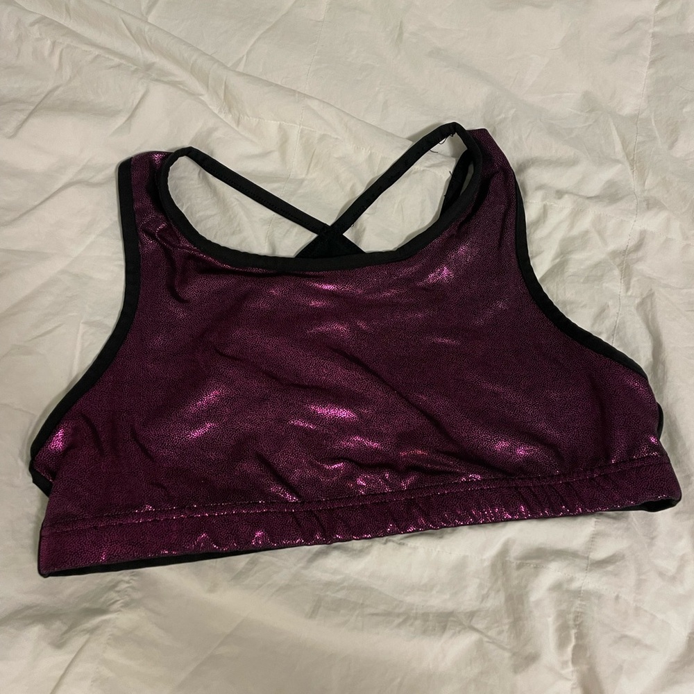 Danskin Now Metallic Sports Bra Purple